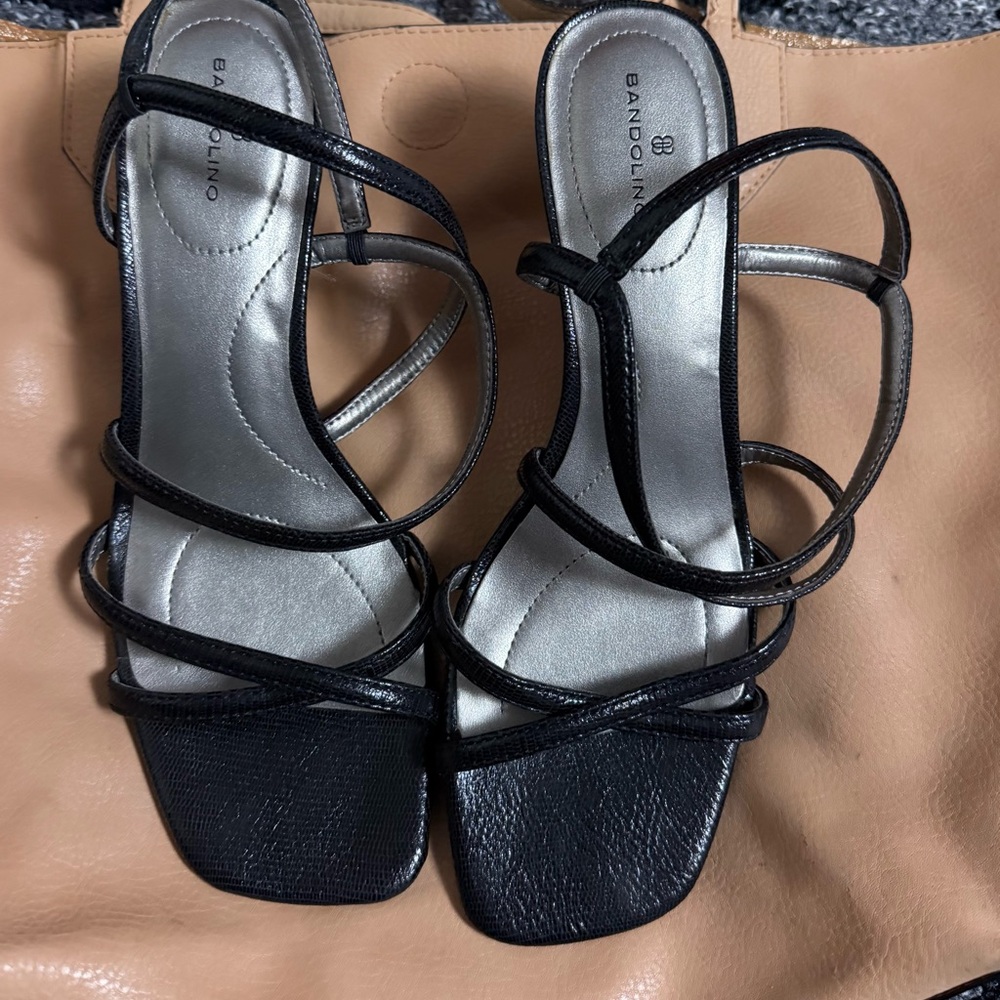 Bandolino Elegant Black Strappy Heels
